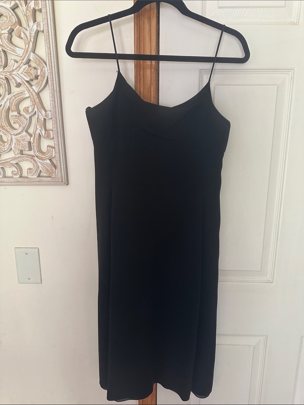 Armani Collezioni Black Slip Dress with Spaghetti Straps Size 6 . Made in Italy